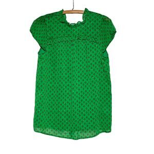 Carolina Belle Montreal shirt tunic green print sz M